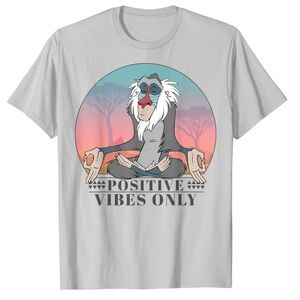 NWT-Disney Lion King Rafiki Mens L Positive Vibes Only Short Sleeve Graphic Tee